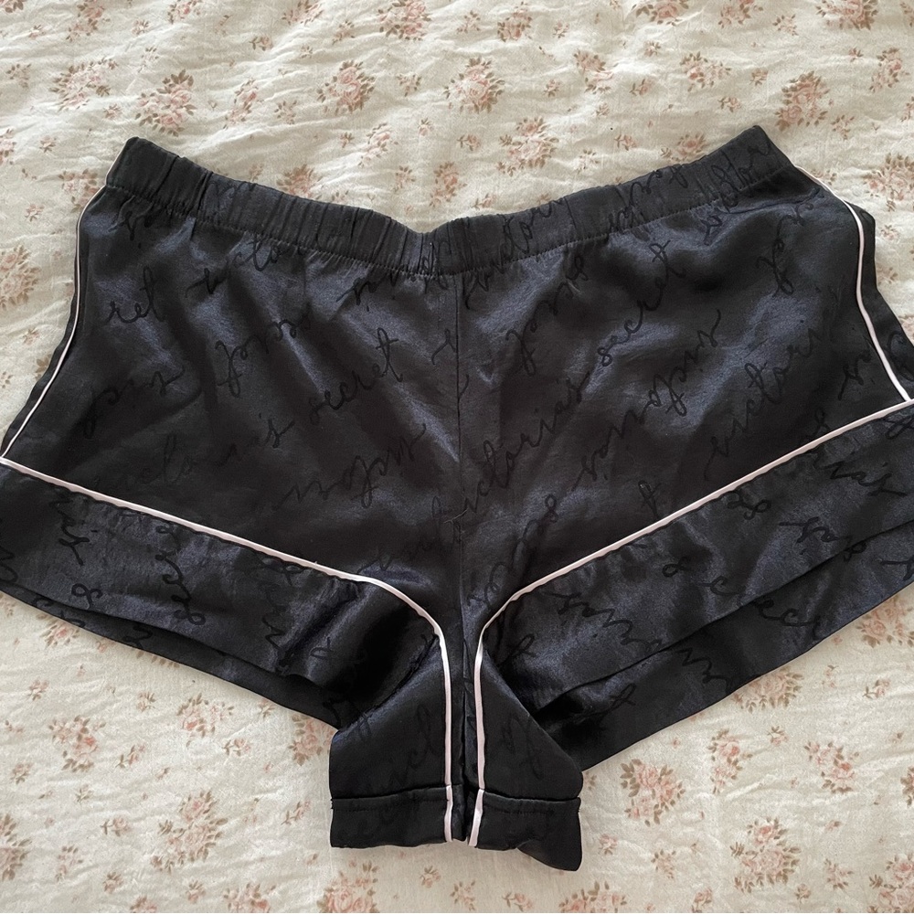 Victoria's Secret Black Satin Pajama Shorts